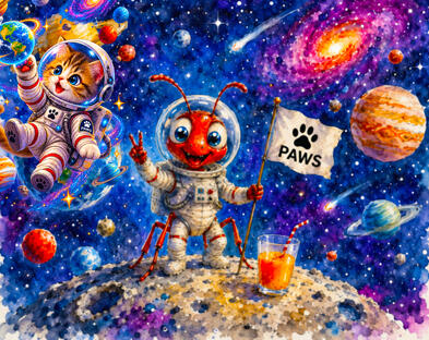UntitlTwo tiny explorers prove that the greatest adventures don't depend on size. An adventurous astronaut ant and a fearless space kitten begin their first journey across the universe, surrounded by colorful planets, galaxies, and endless possibilities.