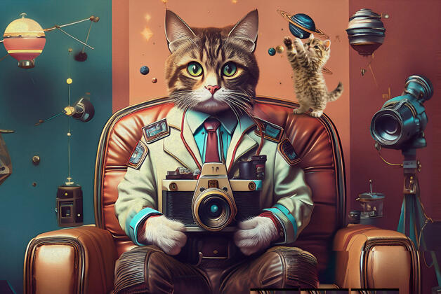 📸 Every great adventure deserves to be remembered. One little photographer captures the stars while another kitten is busy chas